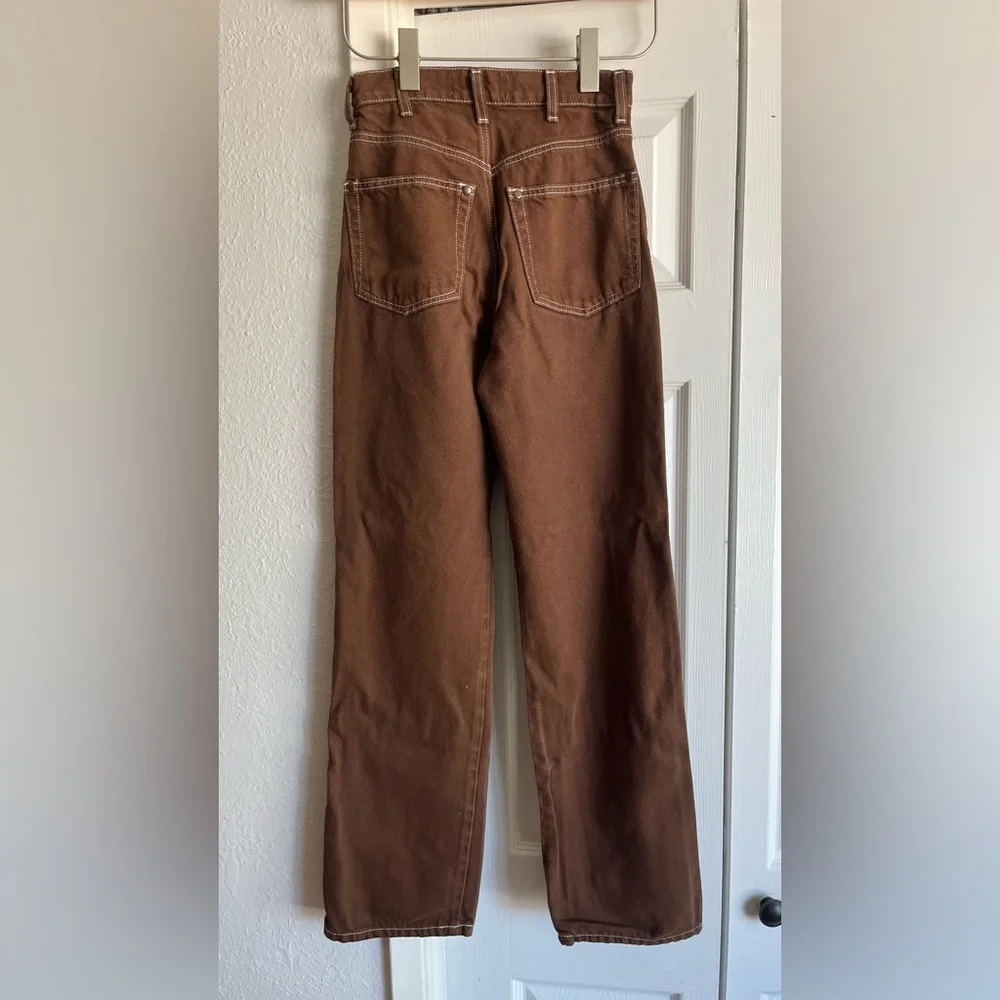 Reformation Cowboy High Rise Straight Jeans Chocolate Womens Size 23 - Picture 8 of 13